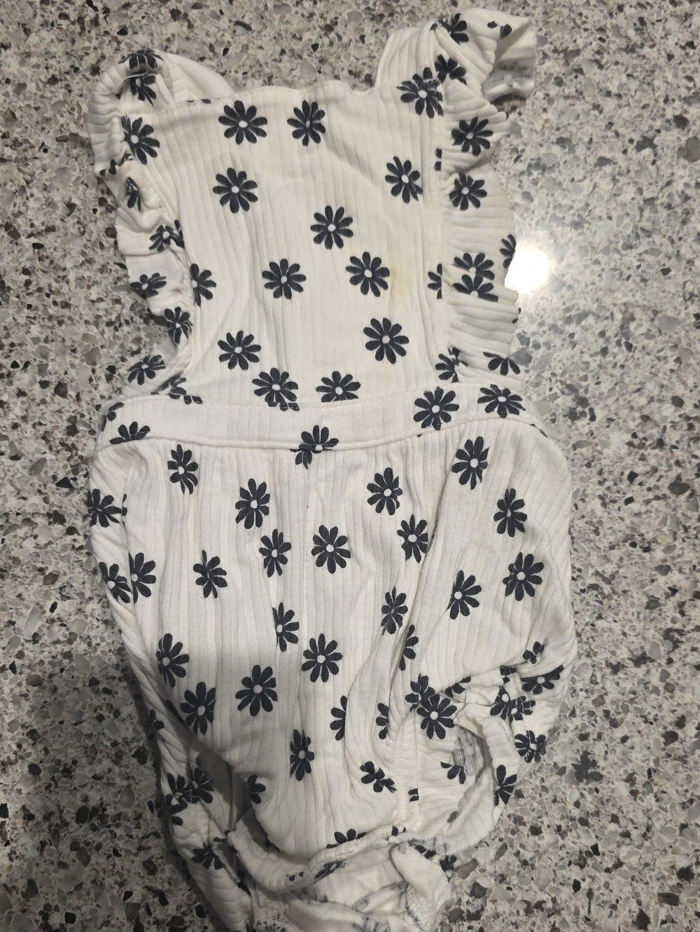 Cat & Jack White Romper with Black Floral Print
